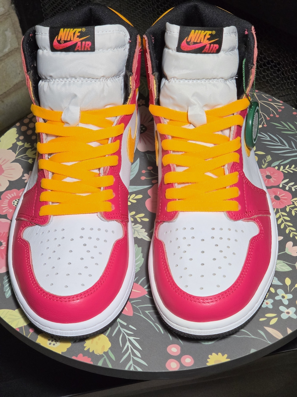 Brand NEW AJ1-High-Sneakers IN yellow/orange White & Red
